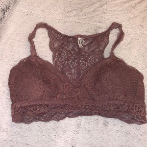 Mudd mauve colored bralette. Lightly lined